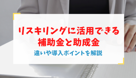 リスキリングに活用できる補助金と助成金～違いや導入ポイントを解説